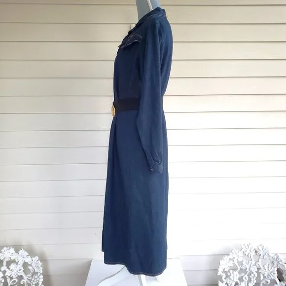 Vintage 70s/early 80s Union Made Forever Young long denim shirt dress western - Picture 6 of 9